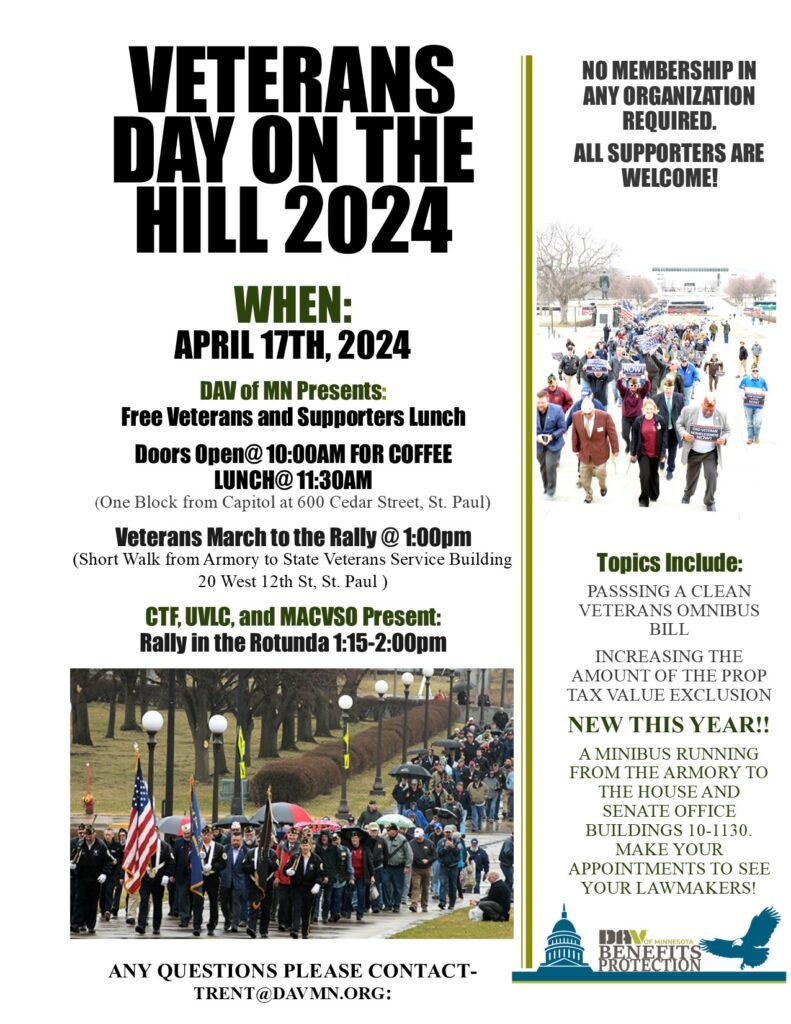 APRIL 17 IS THE NEW DATE FOR MINNESOTA’S VETERANS DAY ON THE HILL 2024 ...